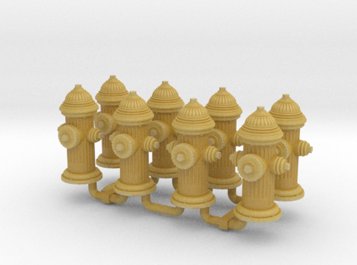 S Scale Fire Hydrants X8 3d printed 