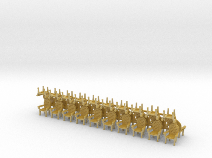 HO Scale Parlor Chairs X30 (Higher detail) 3d printed 