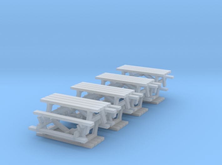 N Scale Picnic Tables x8 3d printed