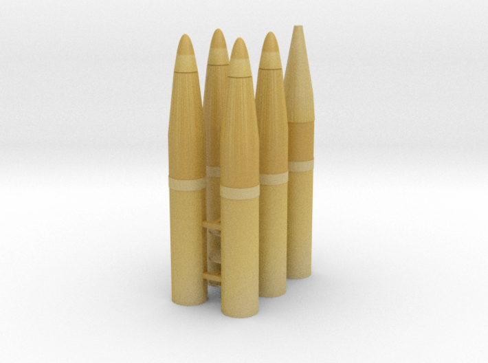 Six 1/16 scale 105mm howitzer shells. 3d printed 