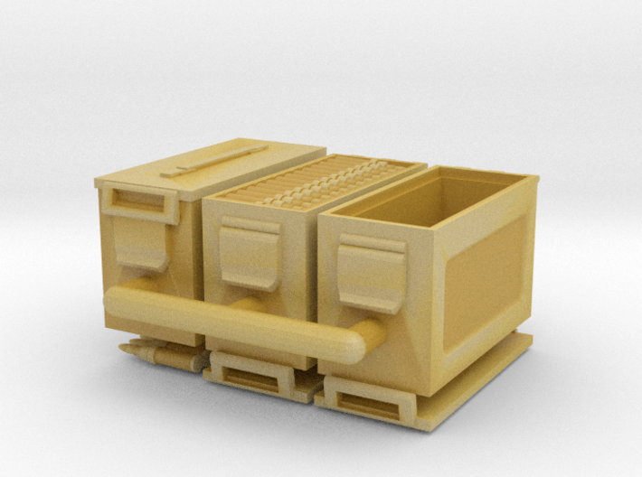 1/18 scale 50 cal' ammo boxes. 3d printed