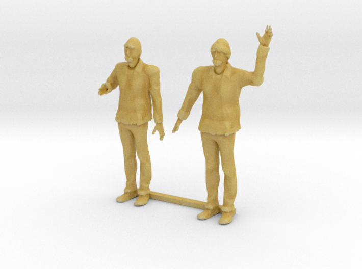 HO Scale Bearded Man Shaking Hands - Waving 3d printed