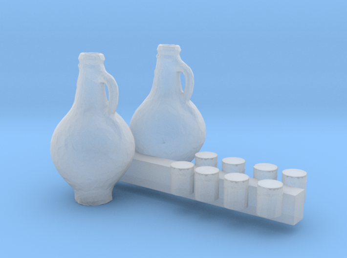 HO Scale Cups and Pitchers 3d printed