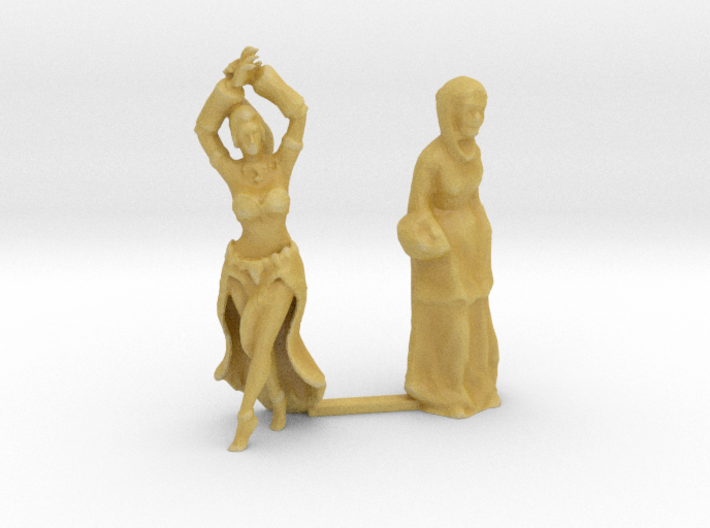 2 centimeter high dancer and old lady 3d printed
