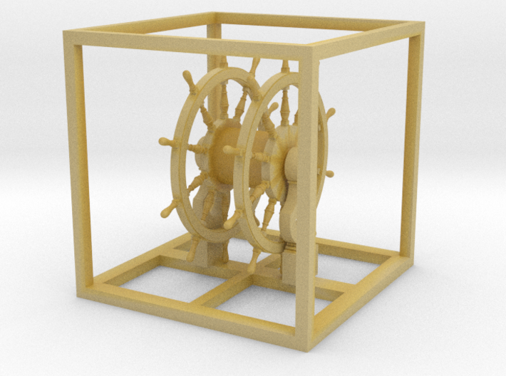 1/96 Wheel and Pedestal for Frigates, Sloops, etc. 3d printed 