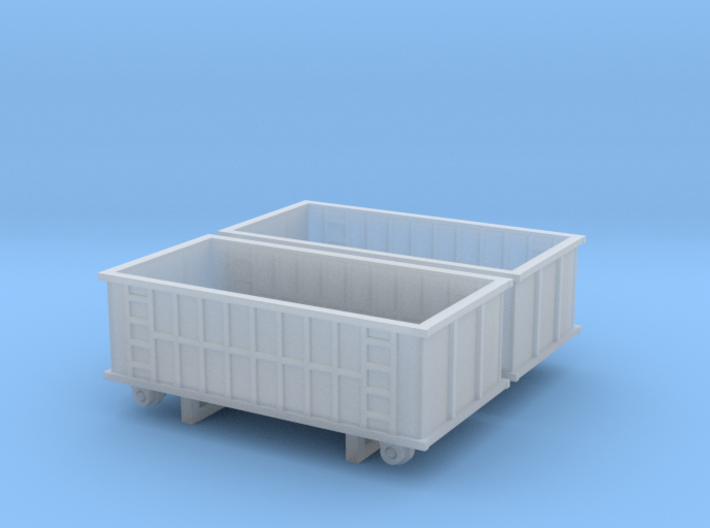 2 industrial dumpsters Z scale 3d printed