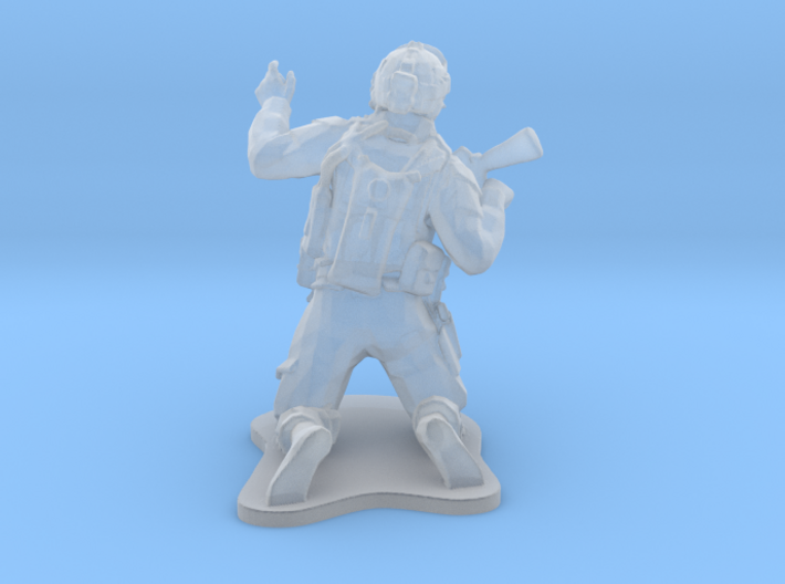 Modern Soldier on Knees, scale: 1:72 3d printed