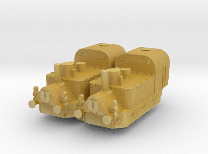 1/350th scale 2 x Armoured Steam Locomotives 3d printed