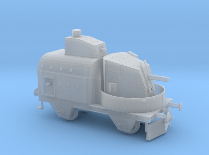 1/87th (H0) scale Armoured traincar, gun carriage 3d printed