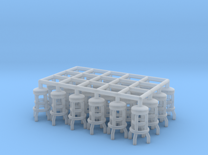 50's soda fountain bar stool 02. HO Scale (1:87) 3d printed