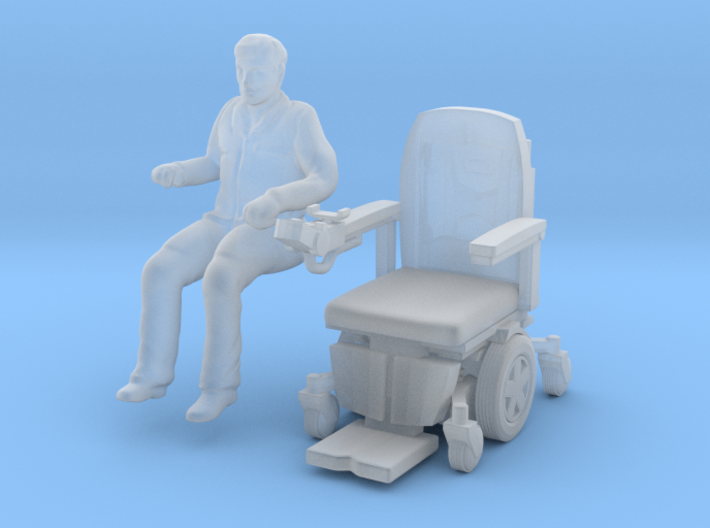 Wheelchair with Man Ver 03. 1:48 Scale 3d printed