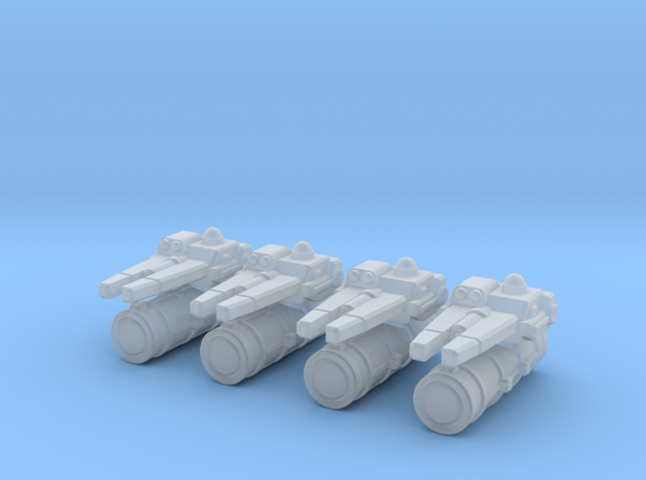 Four Earther Railgun Pods 3d printed