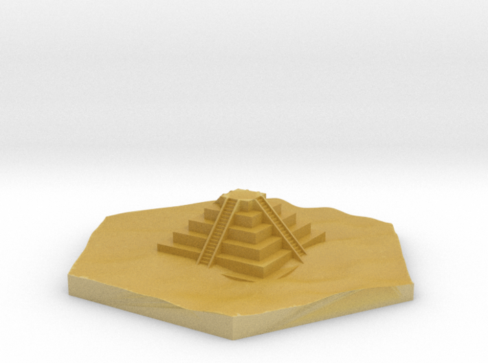 Aztec/Maya pyramid terrain hex tile counter 3d printed