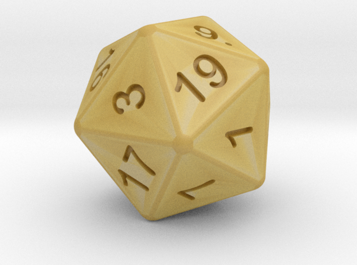 20 sided dice (d20) 25mm dice 3d printed