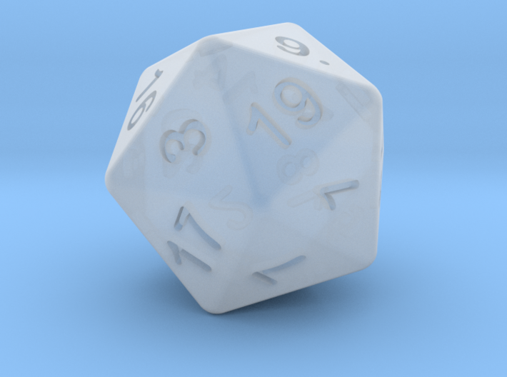 20 sided dice (d20) 25mm dice 3d printed