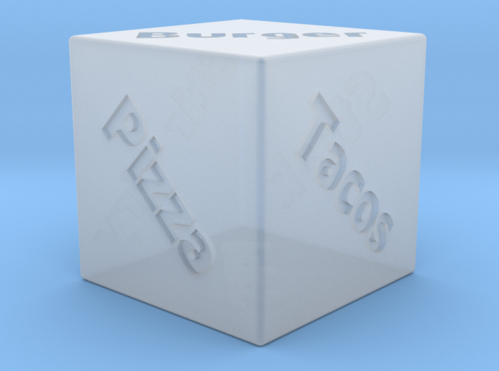 6 sided food decision dice (d6) 25mm 3d printed