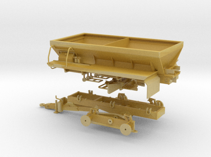 1/64 Green Pull-Type Spreader w/out Tarp or Wheels 3d printed
