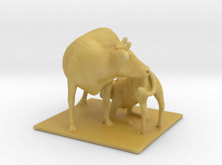 Cow with Calf Nursing Classic 48" 3d printed 