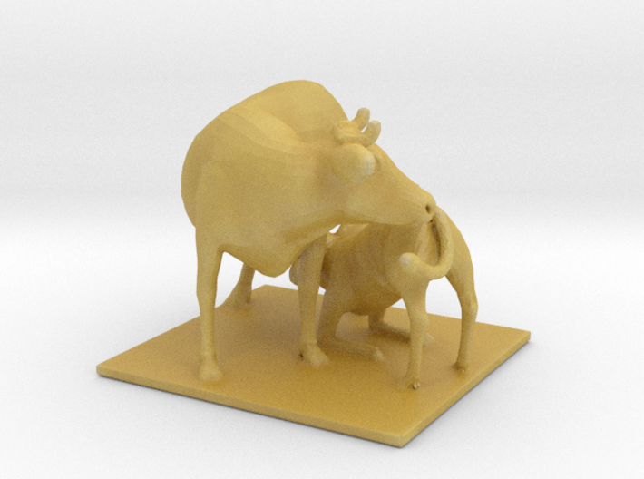 Cow with Calf Nursing Modern 58" 3d printed 