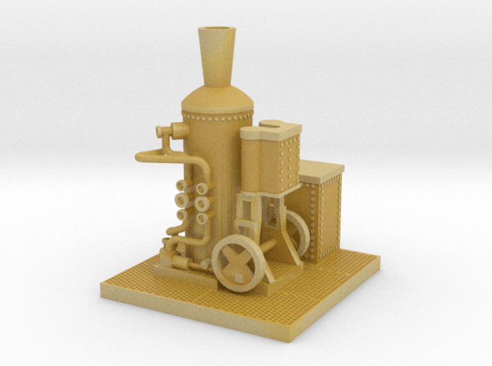 Tie Oil Saturating Wagon Donkey & Grate - N Scale 3d printed 