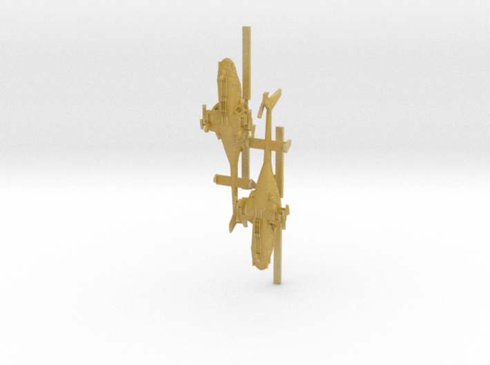 030I Modified Bell 222 Weapons Deployed Pair 1/270 3d printed