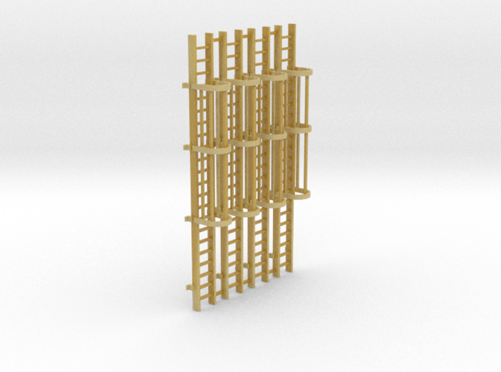 'HO Scale' - (4) 20' Caged Ladder 3d printed 