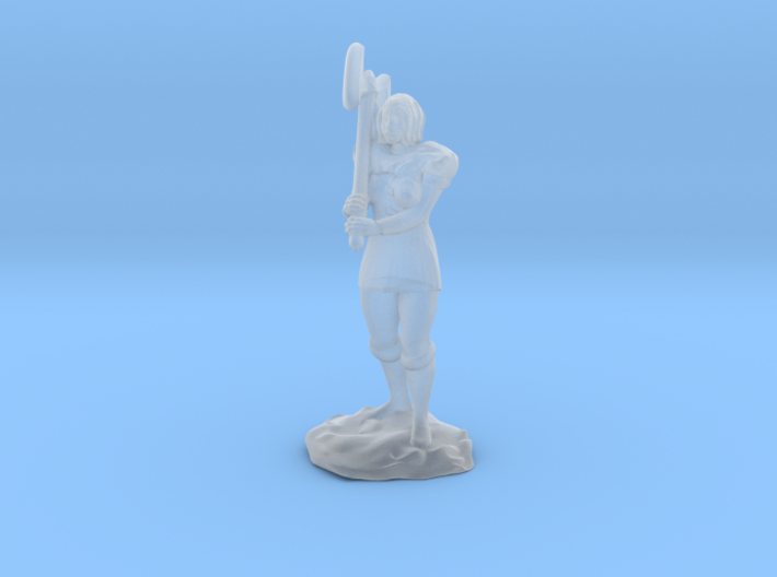 Female Half Orc Barbarian with Axe 3d printed