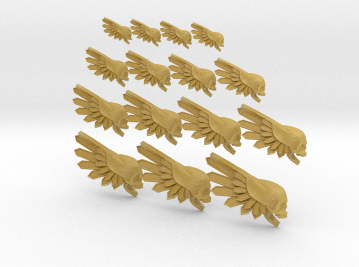 Skull Wings Right - 10mm, 15mm, 20mm, 25mm Icons 3d printed