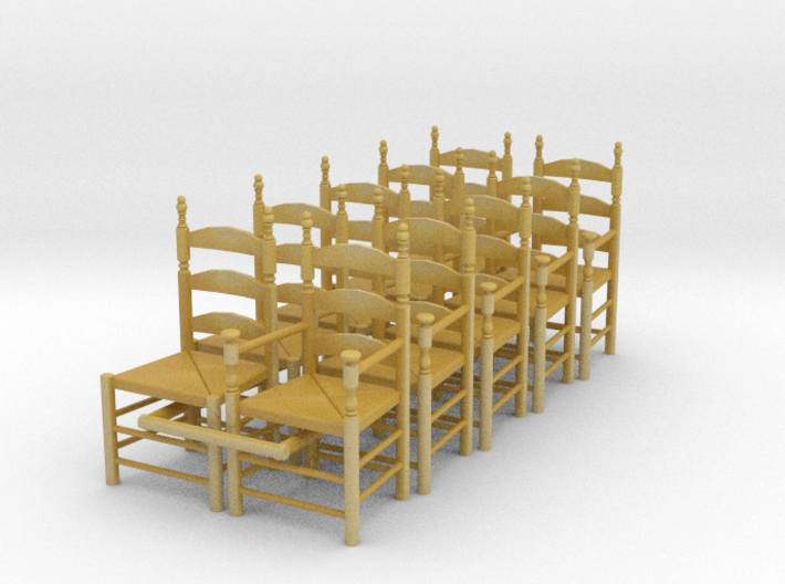 1:48 Pilgrim's Chairs (Set of 10) 3d printed 