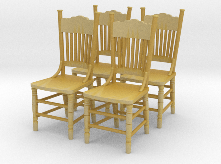 1:48 Kitchen Chair, Set of 4 3d printed 