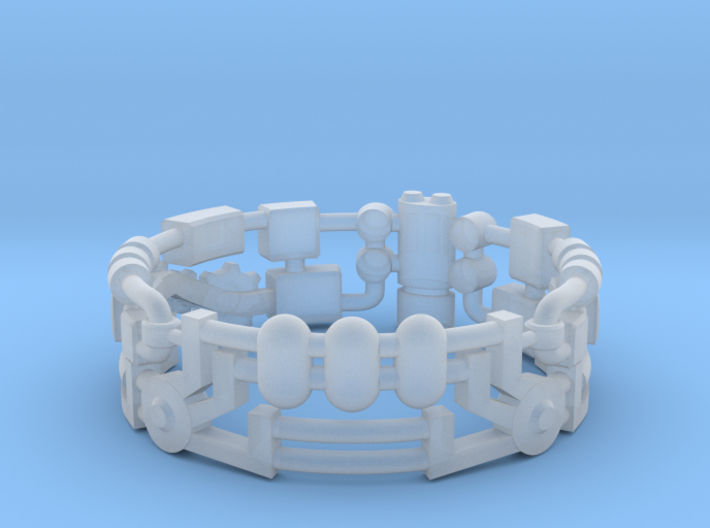 Mecha Ring (size 10ish in metal) 3d printed
