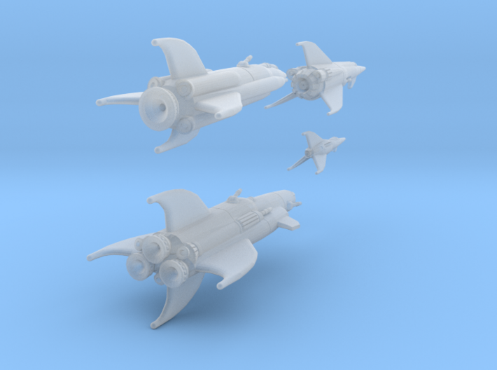 Martian War Rocket Fleet 3d printed