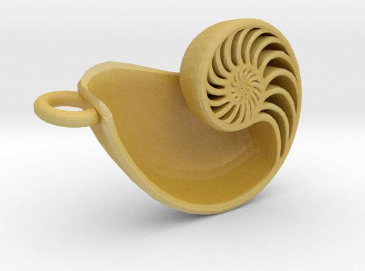 Nautilus Pendant (Small) 3d printed