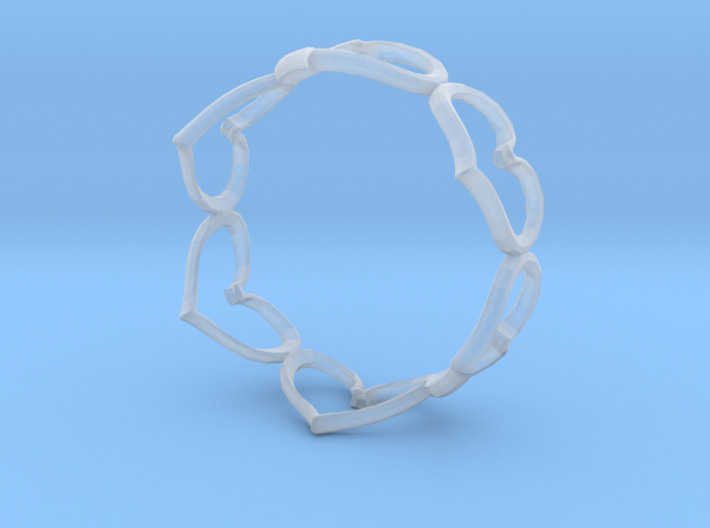 Hearts Bracelet 4inch 3d printed