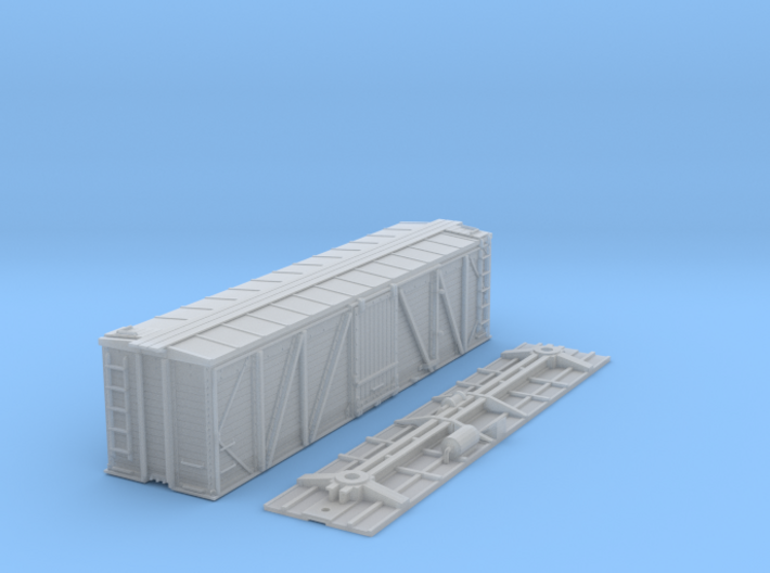 N-Scale D&amp;RGW &quot;Fowler Clone&quot; Boxcar (AB Brakes) 3d printed