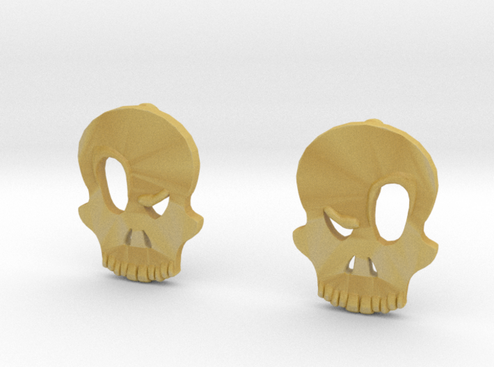 Eyebrow Skull Earrings (Small) 3d printed