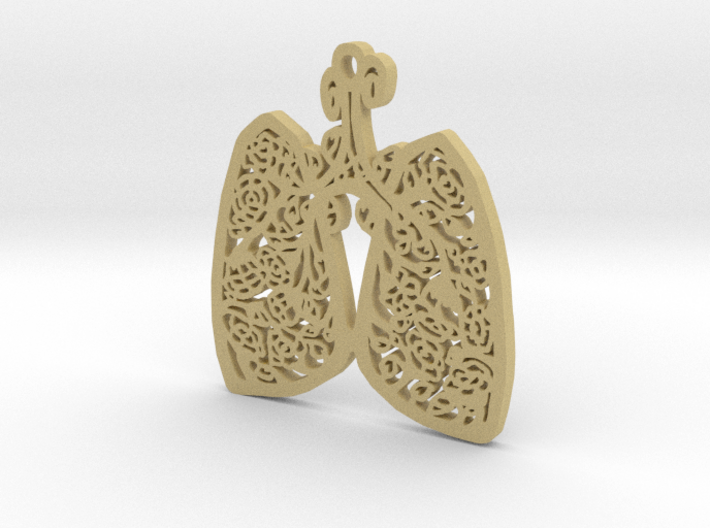 Lungs and Roses Pendant (w4) Cystic Fibrosis CF 3d printed 