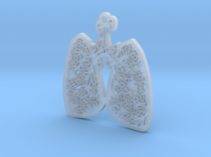 Lungs and Roses Pendant (w4) Cystic Fibrosis CF 3d printed