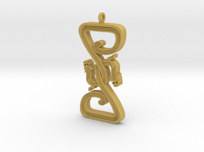 Intertwined Dragon pendant 3d printed