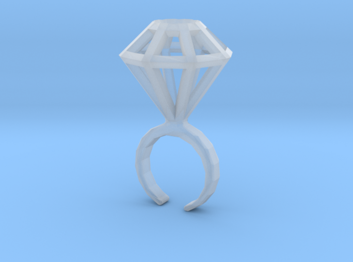 Haxagonal diamond ring - standard size 3d printed