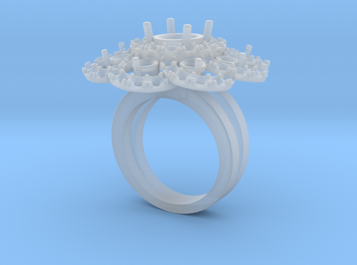 Sunflower Cut Diamond Ring 3d printed