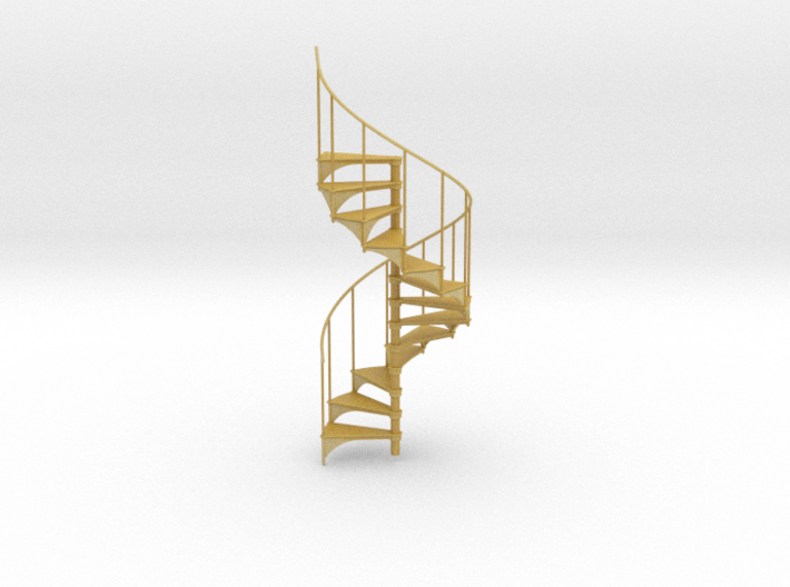 Miniature 1:24 Spiral Stair (Left Hand) 3d printed 