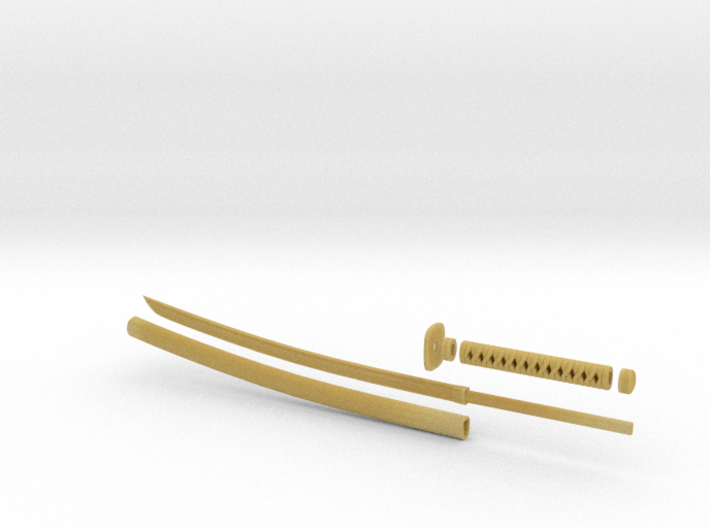 Katana - 1:6 scale - Curved Blade - Tsuba 3d printed 