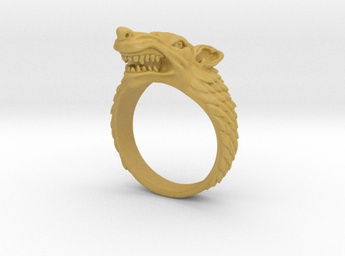 Size 9 Direwolf Ring 3d printed