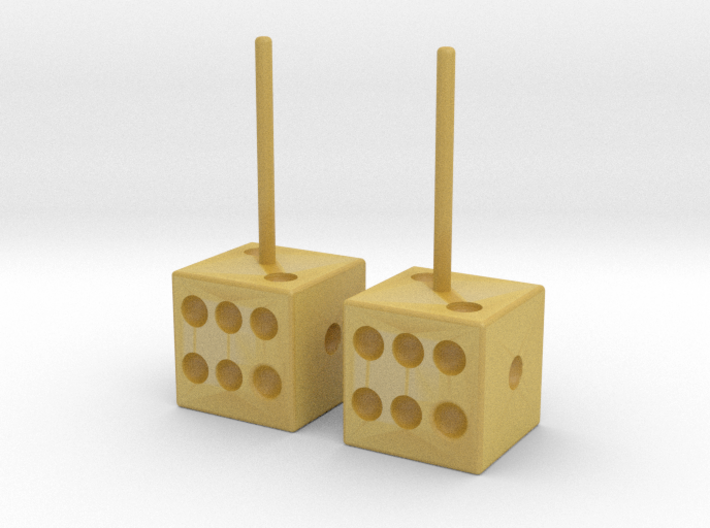 Dice Earrings Hollow 3d printed