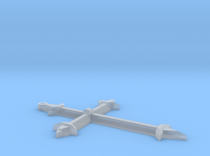 Medieval Style Cross Pendant Charm 3d printed