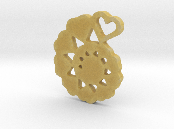 Heart Swirl Fractal Pendant 3d printed