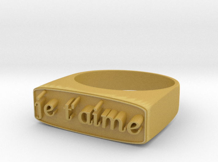 RING &quot; Je t'aime &quot; U.S Size 9 3d printed