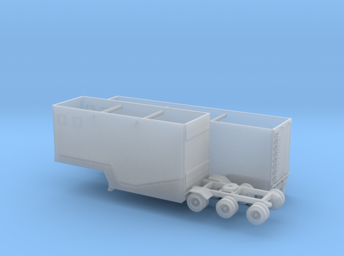 N scale 1/160 Woodchip B-train trailer 3d printed 