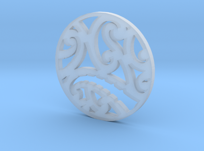 Maori koru tribal pendant design 3d printed